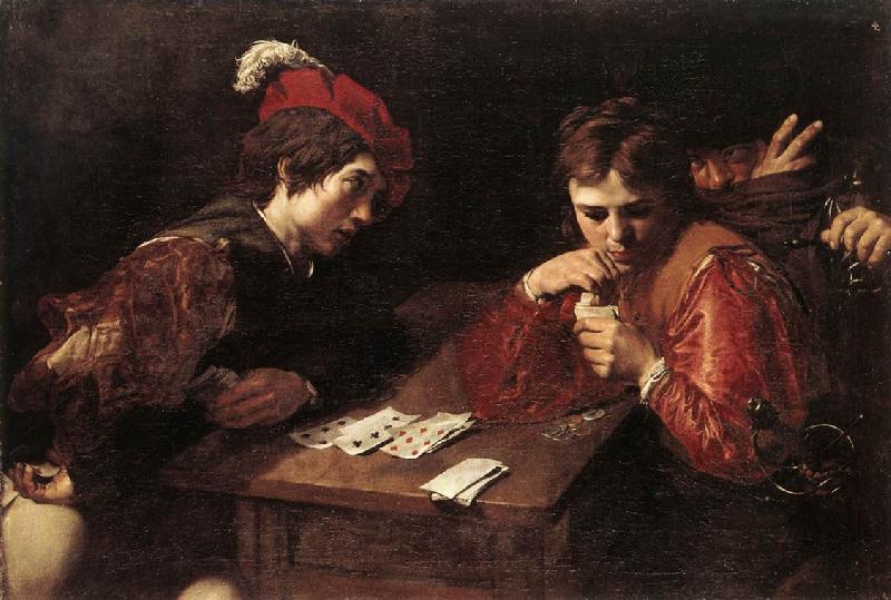 VALENTIN DE BOULOGNE Card-sharpers at